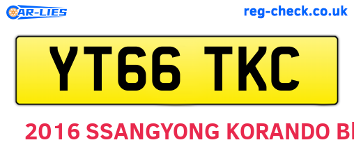YT66TKC are the vehicle registration plates.