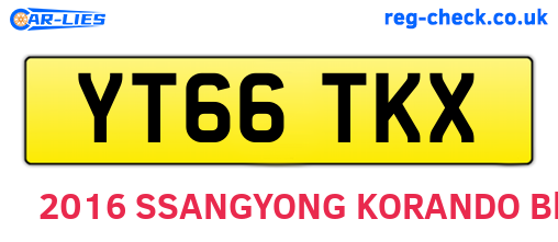 YT66TKX are the vehicle registration plates.