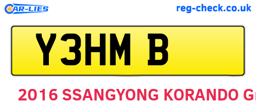 Y3HMB are the vehicle registration plates.
