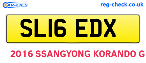 SL16EDX are the vehicle registration plates.