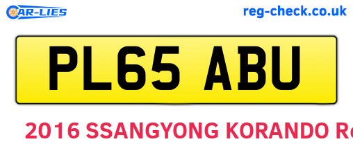 PL65ABU are the vehicle registration plates.