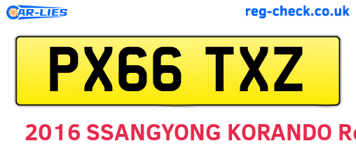 PX66TXZ are the vehicle registration plates.