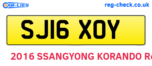 SJ16XOY are the vehicle registration plates.