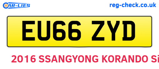 EU66ZYD are the vehicle registration plates.