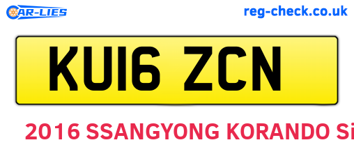 KU16ZCN are the vehicle registration plates.