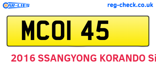 MCO145 are the vehicle registration plates.
