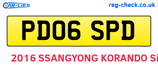 PD06SPD are the vehicle registration plates.