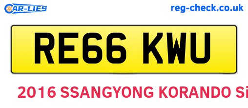 RE66KWU are the vehicle registration plates.