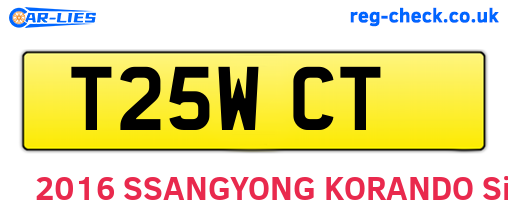 T25WCT are the vehicle registration plates.