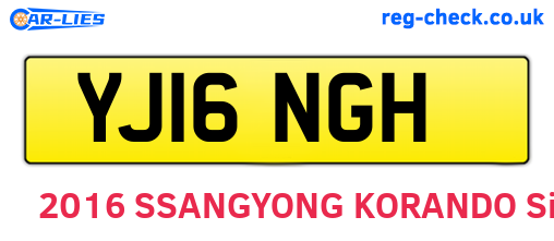 YJ16NGH are the vehicle registration plates.