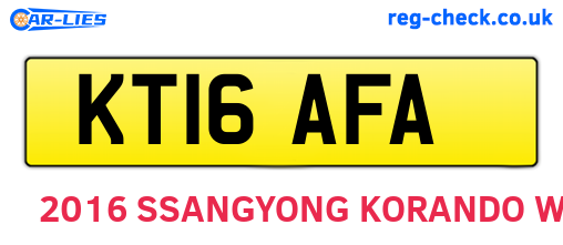 KT16AFA are the vehicle registration plates.