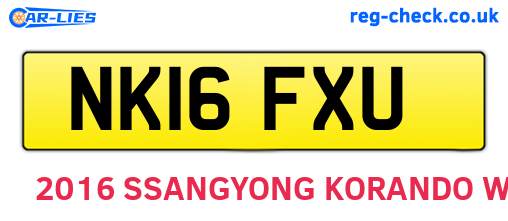 NK16FXU are the vehicle registration plates.