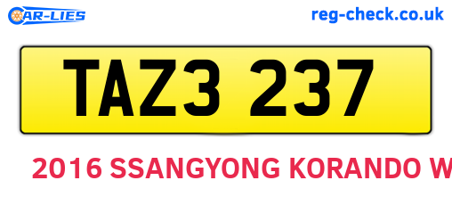 TAZ3237 are the vehicle registration plates.