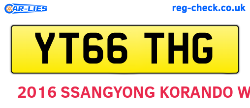 YT66THG are the vehicle registration plates.