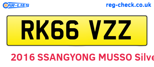RK66VZZ are the vehicle registration plates.