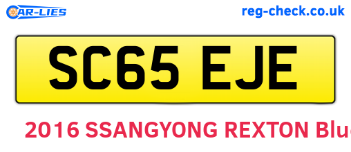 SC65EJE are the vehicle registration plates.