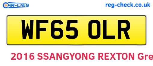 WF65OLR are the vehicle registration plates.