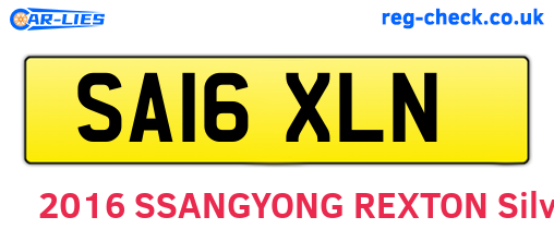 SA16XLN are the vehicle registration plates.