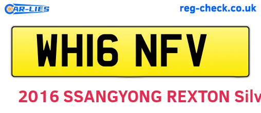 WH16NFV are the vehicle registration plates.