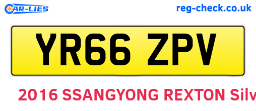 YR66ZPV are the vehicle registration plates.
