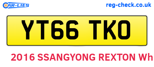 YT66TKO are the vehicle registration plates.