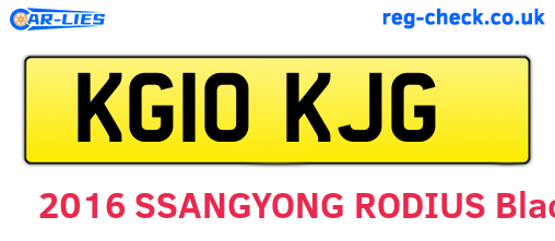 KG10KJG are the vehicle registration plates.