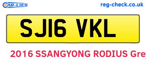 SJ16VKL are the vehicle registration plates.