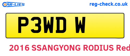 P3WDW are the vehicle registration plates.