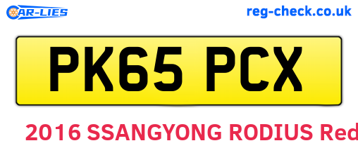 PK65PCX are the vehicle registration plates.