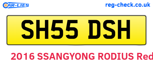 SH55DSH are the vehicle registration plates.