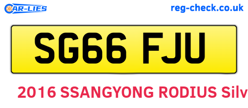 SG66FJU are the vehicle registration plates.
