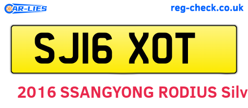 SJ16XOT are the vehicle registration plates.