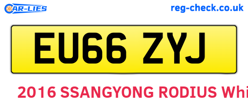 EU66ZYJ are the vehicle registration plates.