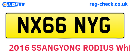 NX66NYG are the vehicle registration plates.