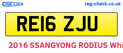 RE16ZJU are the vehicle registration plates.
