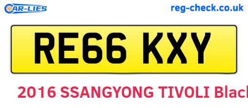 RE66KXY are the vehicle registration plates.