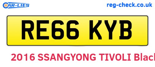 RE66KYB are the vehicle registration plates.