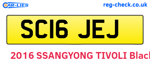 SC16JEJ are the vehicle registration plates.