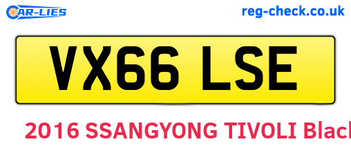 VX66LSE are the vehicle registration plates.