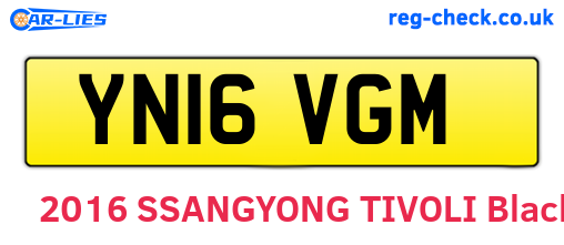 YN16VGM are the vehicle registration plates.