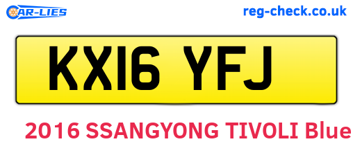 KX16YFJ are the vehicle registration plates.