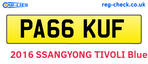 PA66KUF are the vehicle registration plates.