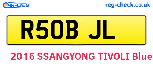 R50BJL are the vehicle registration plates.