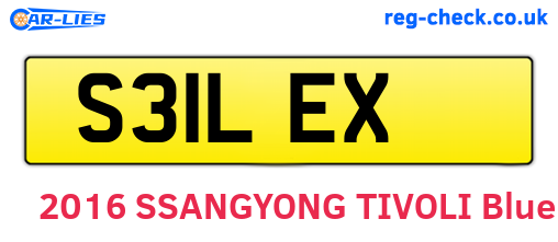 S31LEX are the vehicle registration plates.