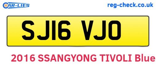 SJ16VJO are the vehicle registration plates.