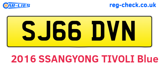 SJ66DVN are the vehicle registration plates.