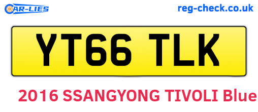 YT66TLK are the vehicle registration plates.