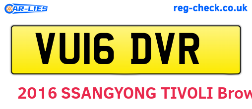 VU16DVR are the vehicle registration plates.