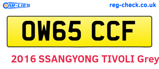 OW65CCF are the vehicle registration plates.