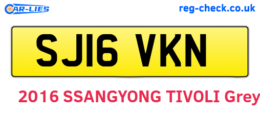 SJ16VKN are the vehicle registration plates.